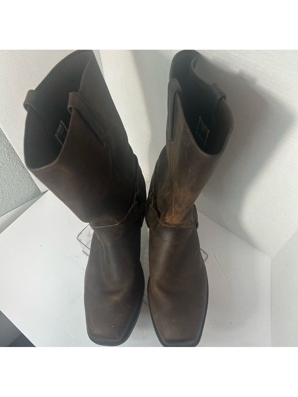 FRYE Gaucho Oiled Brown Conway Leather Harness Moto Biker Western Boot 87350 - Picture 4 of 12
